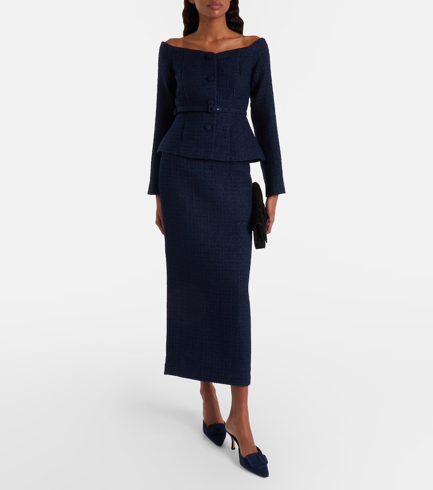 Bouclé midi skirt