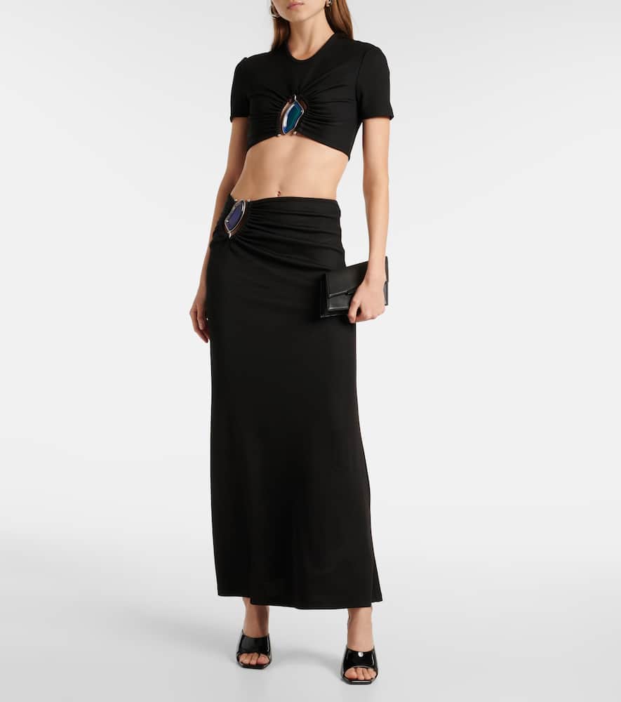 Moodstone ruched crop top