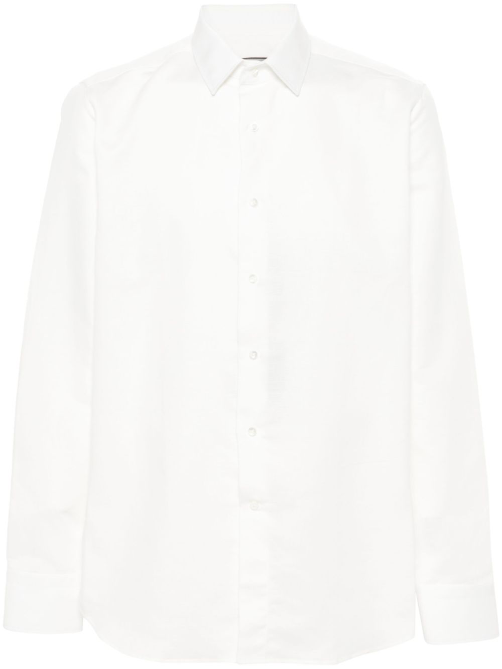 Classic-collar twill shirt - White
