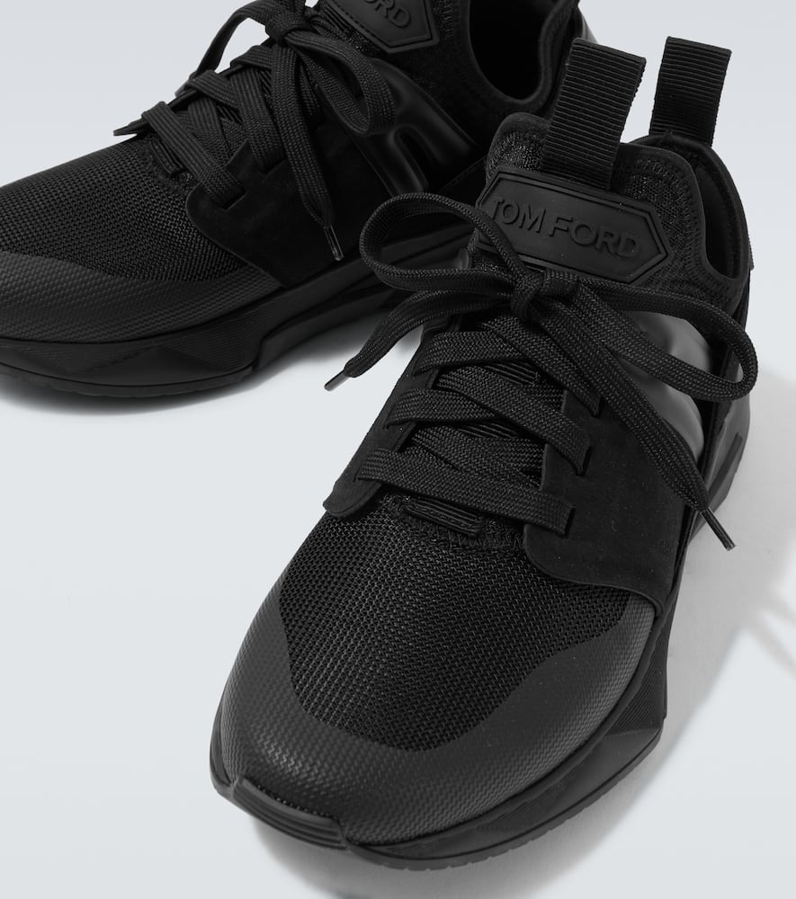 Jago leather-trimmed sneakers