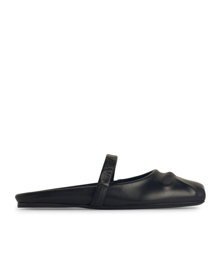 Black nappa leather Little Bow sabot ballet flat