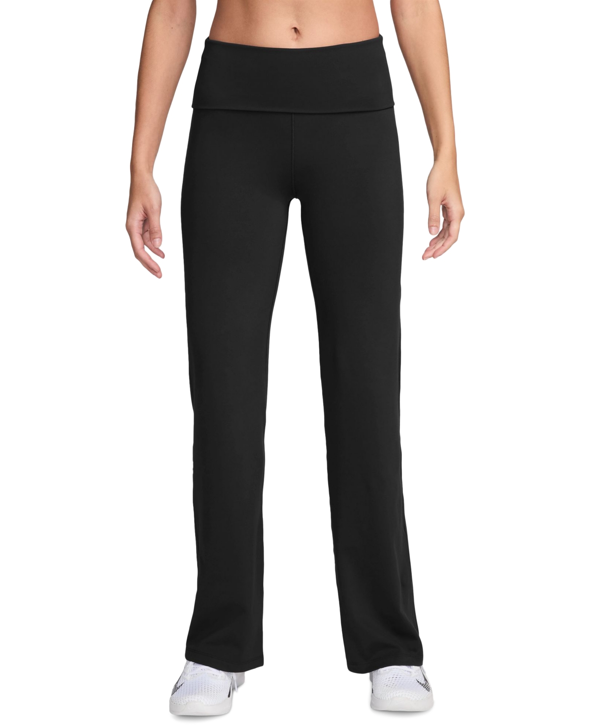 Women's One High-Waisted Foldover Pants - Black/black