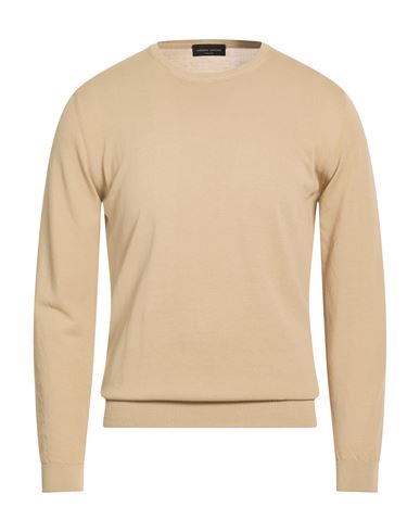 Man Sweater Beige Size 42 Cotton