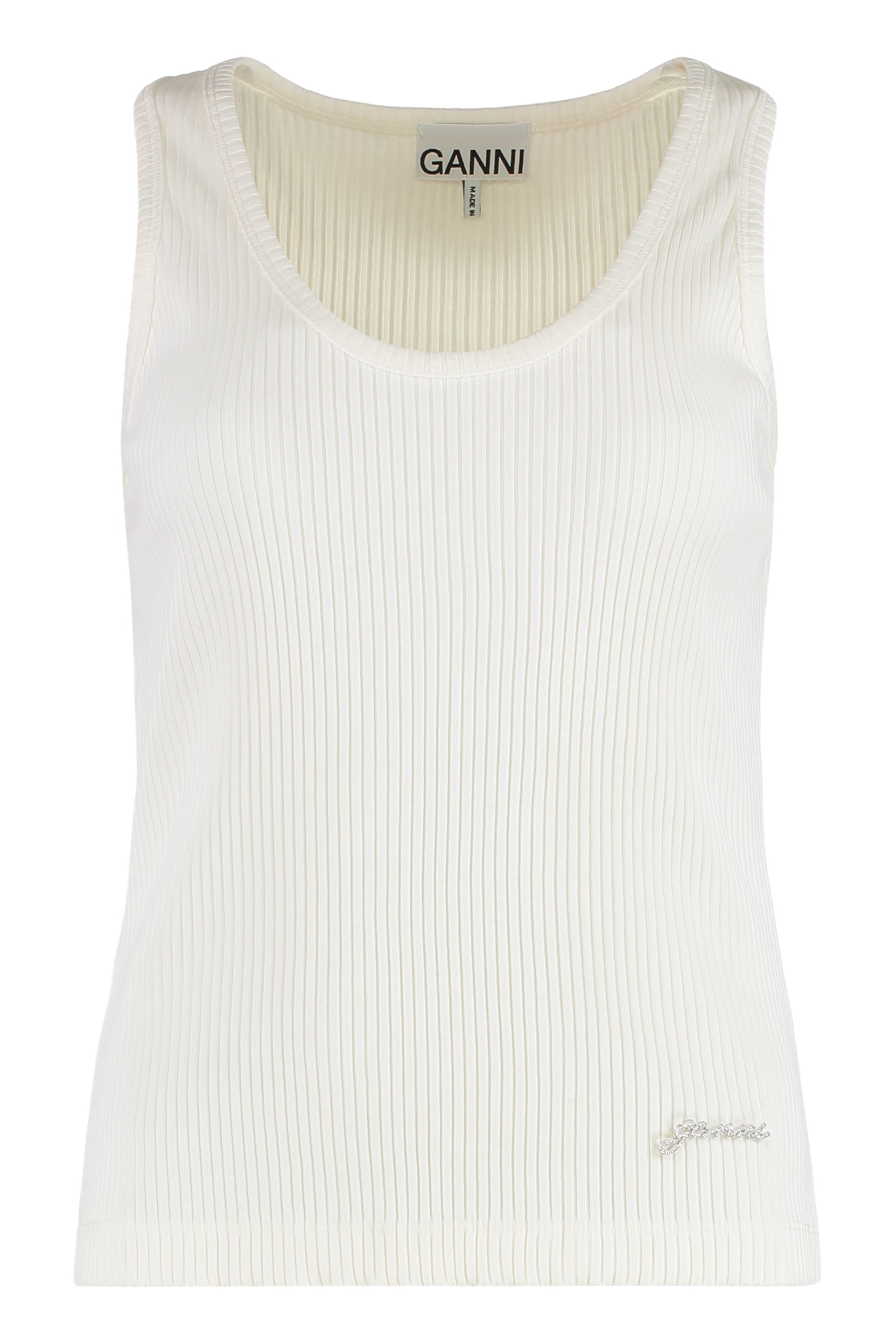 Organic Cotton Tank Top with Safety-Pin Logo Detail