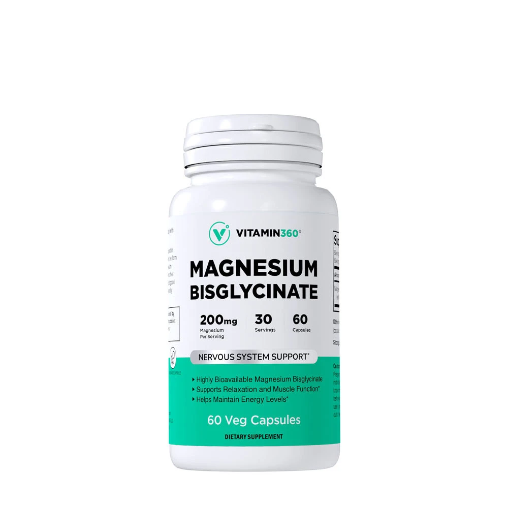 Vitamin360 - Magnesium Bisglycinate 200 mg - 60 Veg Capsule