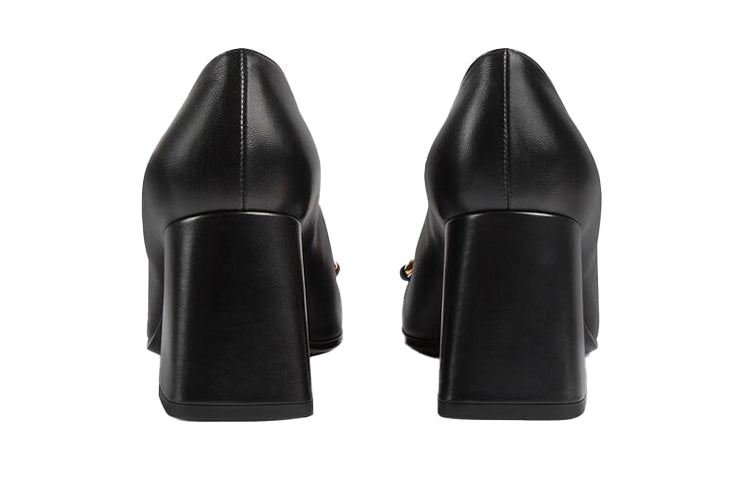 (WMNS) Mid-heel Pump with Horsebit 'Black Leather'