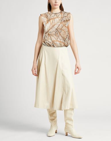 Woman Top Beige Size M Cotton, Silk