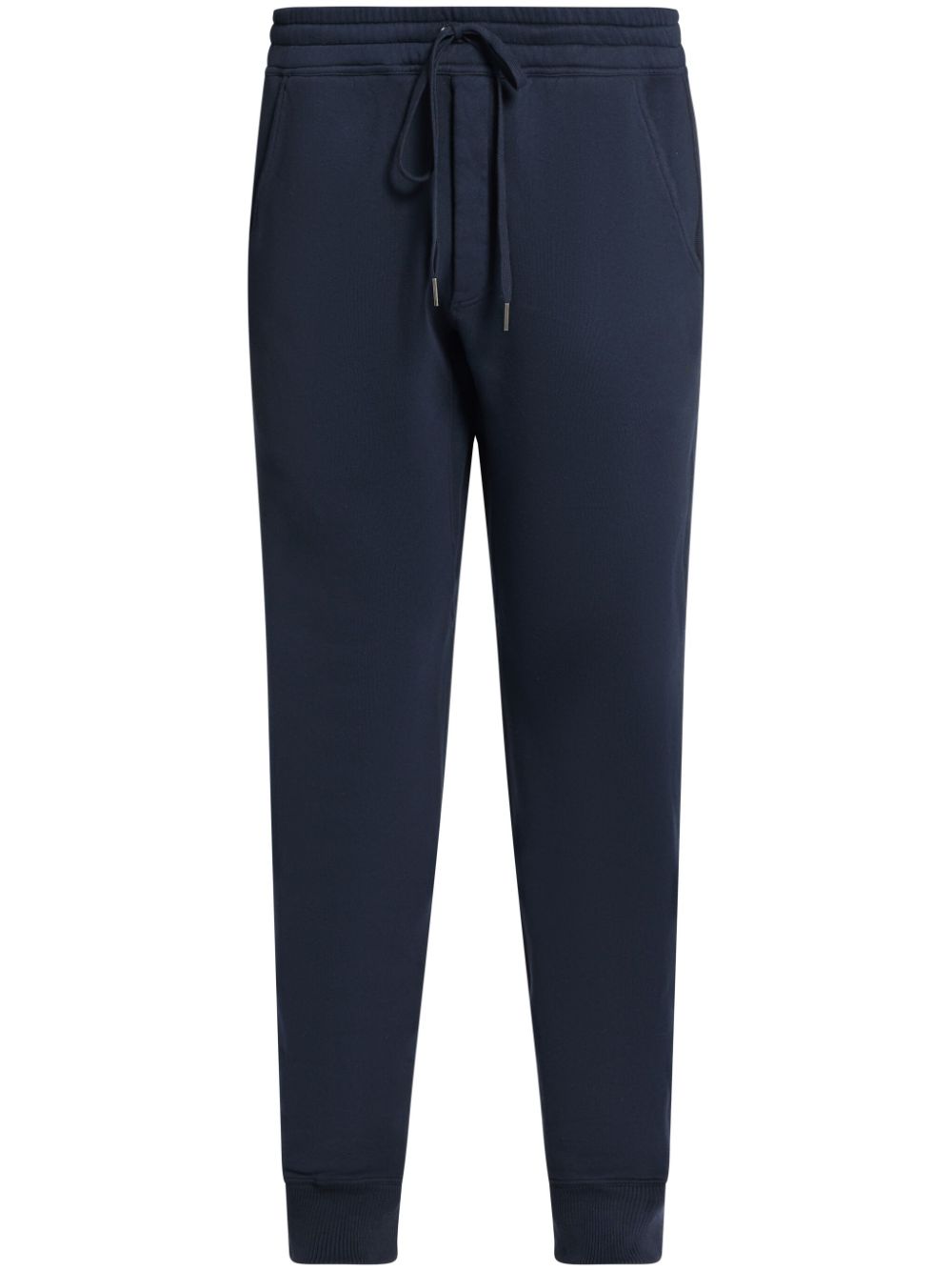 Slim-fit cotton track pants - Black