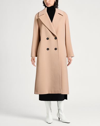Icons Woman Coat Beige Size 12 Wool, Polyamide, Cashmere