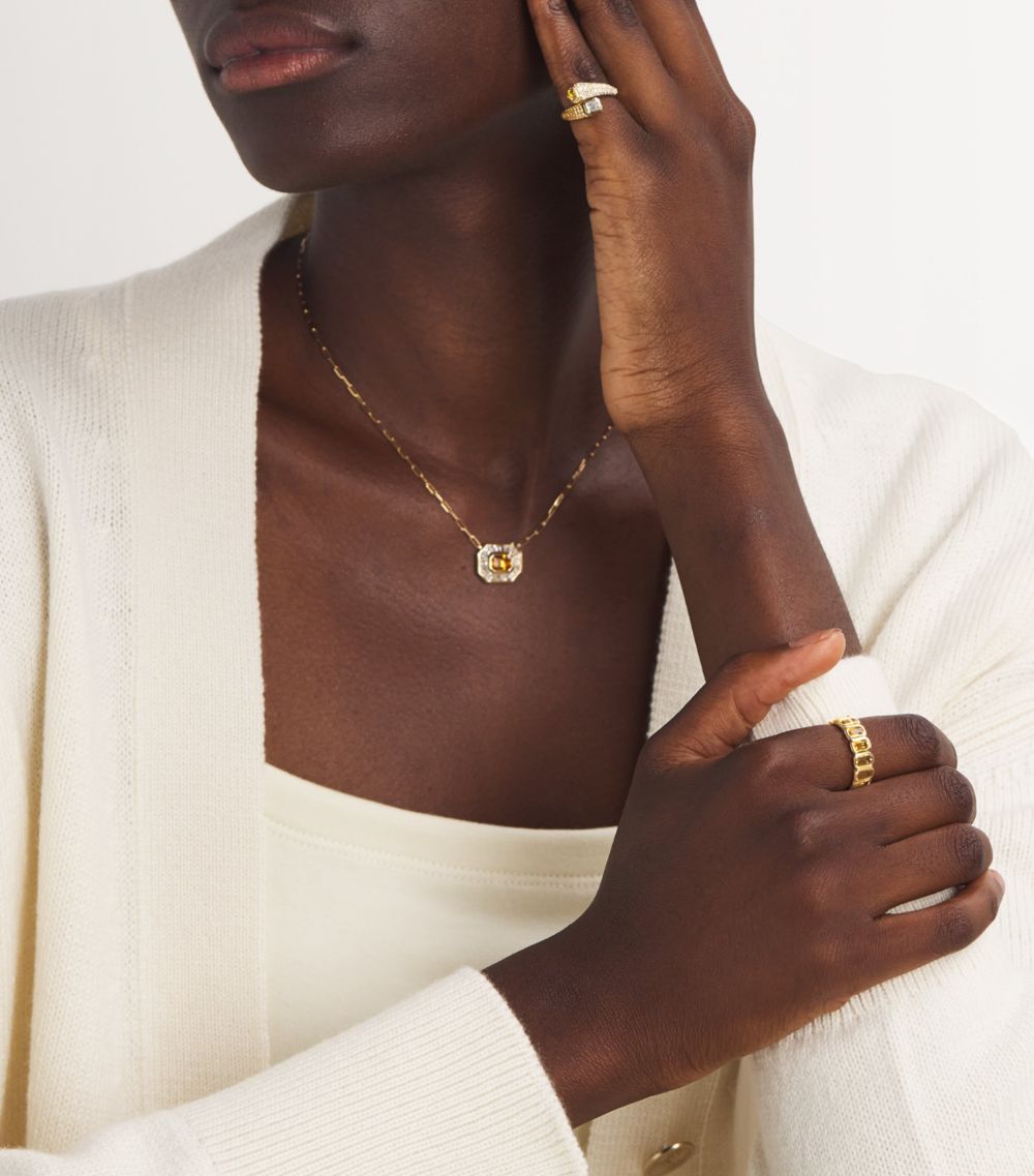 Yellow Gold, Diamond, Yellow Sapphire And Citrine Ring