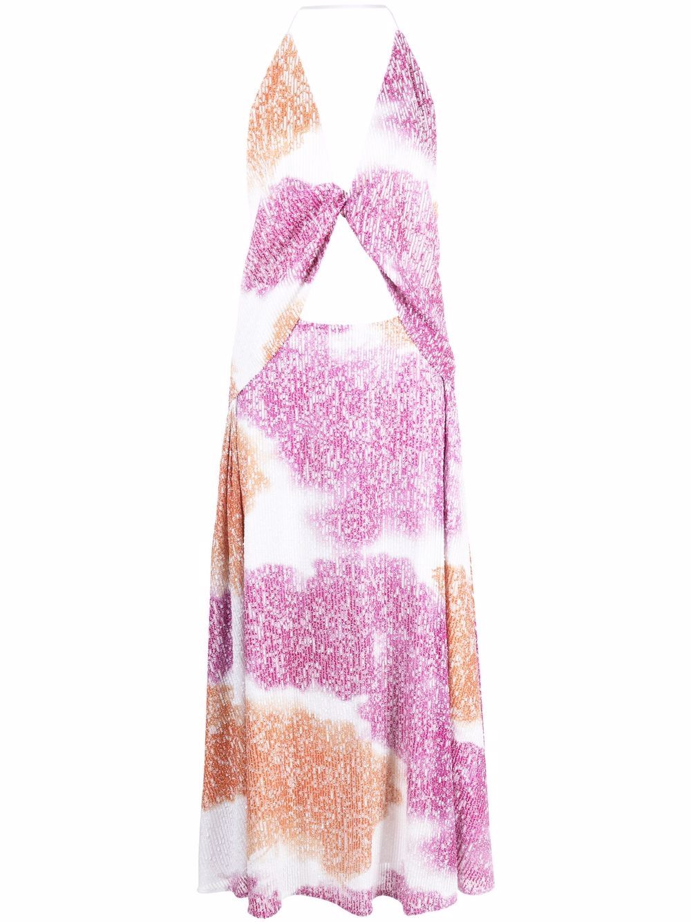 Sequin-embellished midi dress - Pink