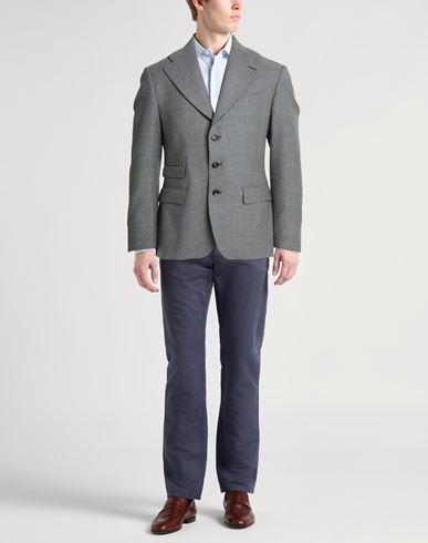 Man Blazer Grey Size 40 Virgin Wool, Elastane
