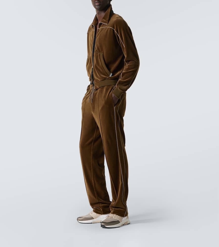 Cotton-blend velvet track jacket