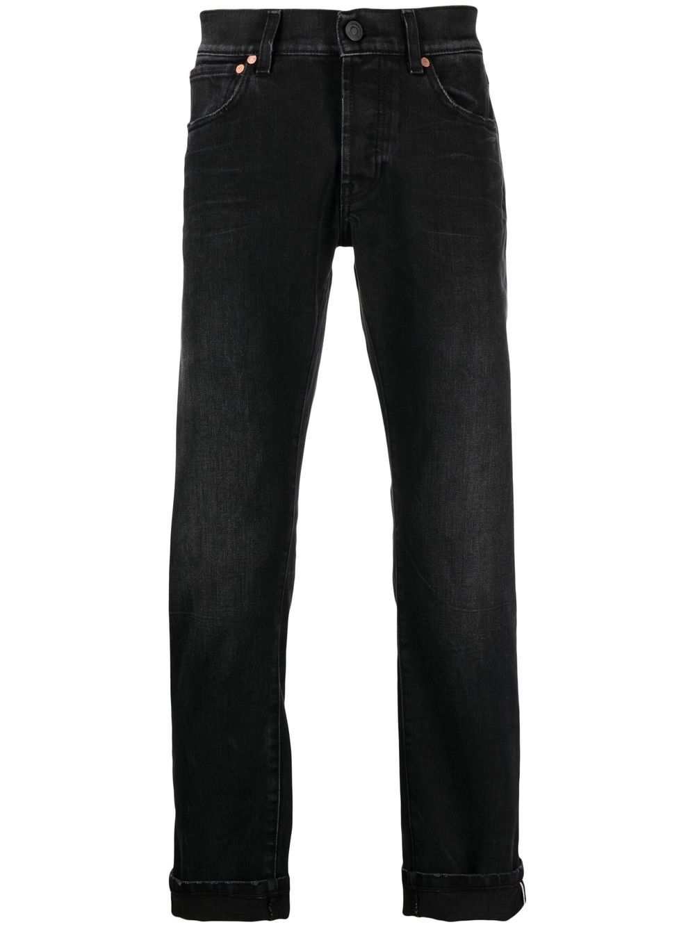Light-wash strap detail jeans - Black