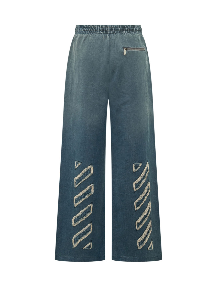 Blue Loose Drawstring Pants