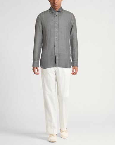 Man Shirt Charcoal Size S Linen