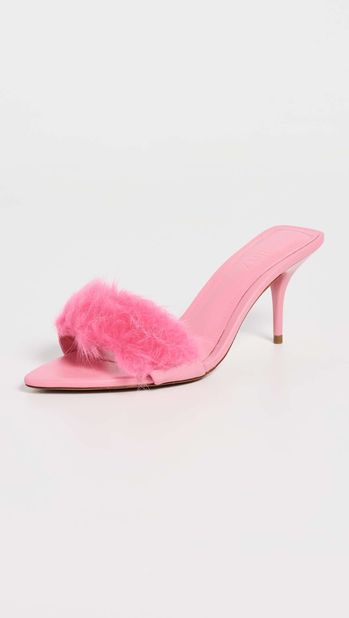 Elodie Fur Mules Cherry Blossom