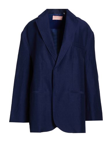 Woman Blazer Navy Size 2 Polyester, Viscose, Elastane