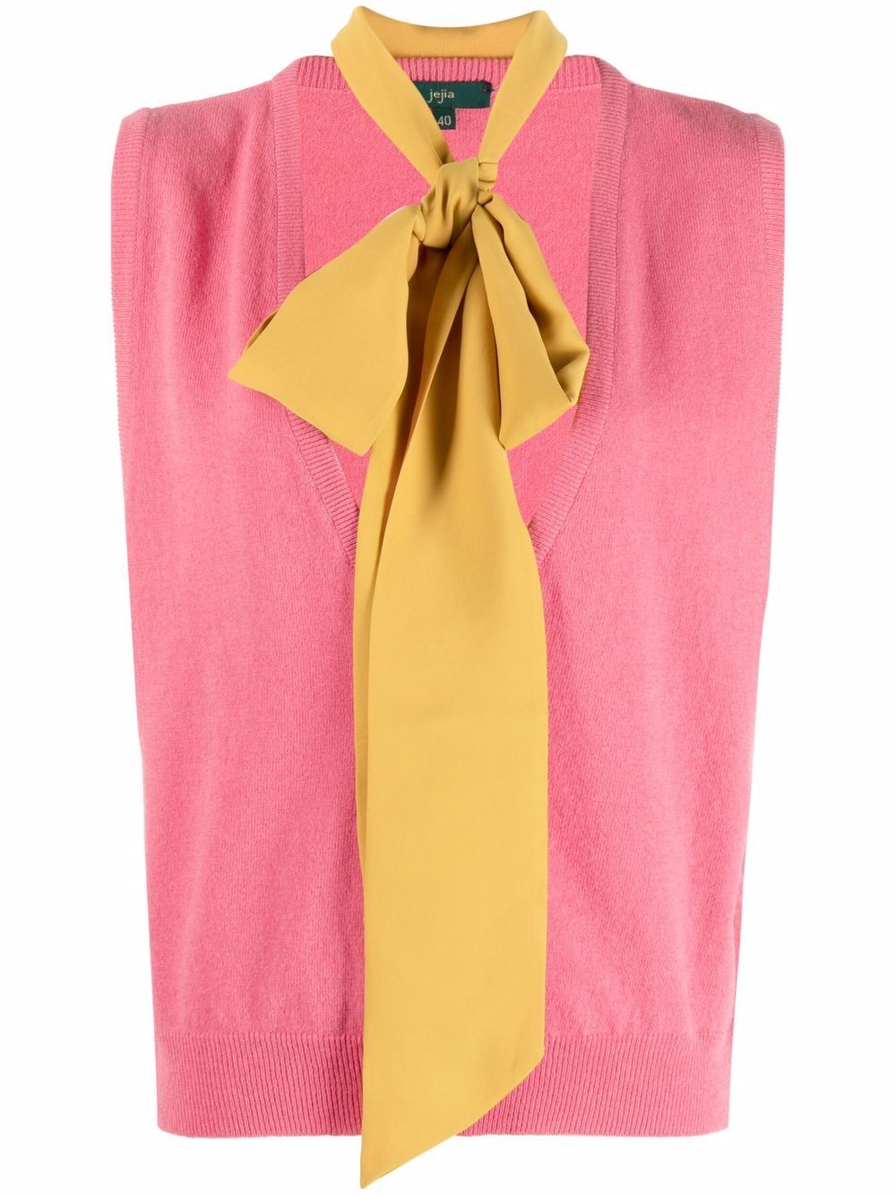 Knot-detail knit vest - Pink