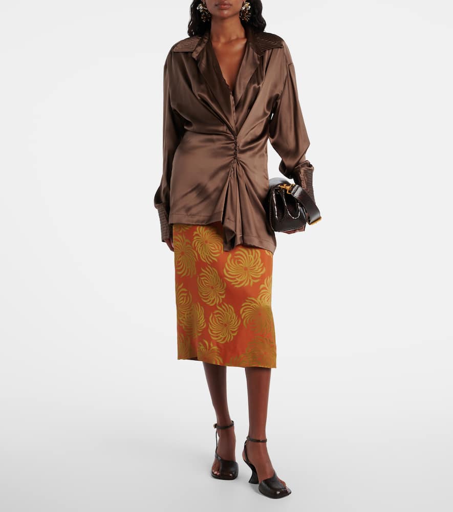 Printed midi skirt