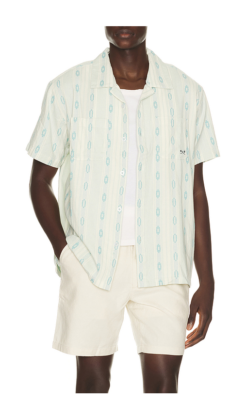 Dark Seas Breezy Shirt in Cream,Baby Blue. S. Also in M, L, XL/1X