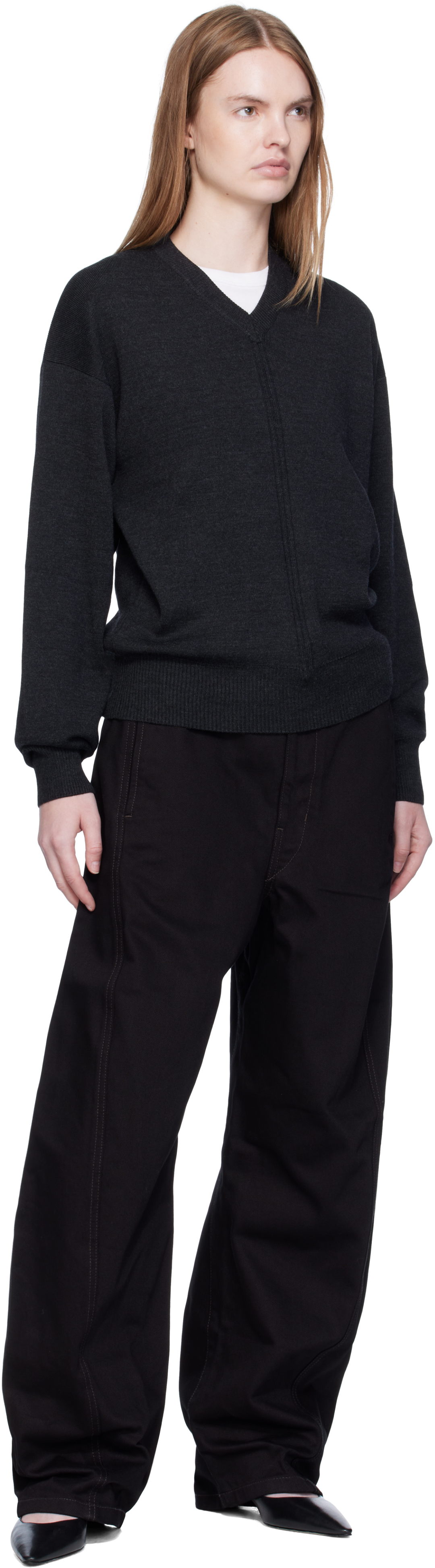 Black Twisted Belted Jeans