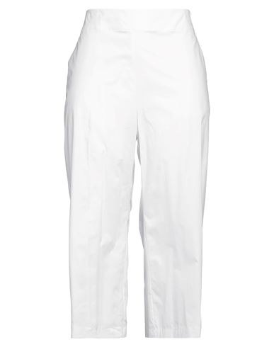 Caractère Woman Pants White Size 10 Cotton, Elastane