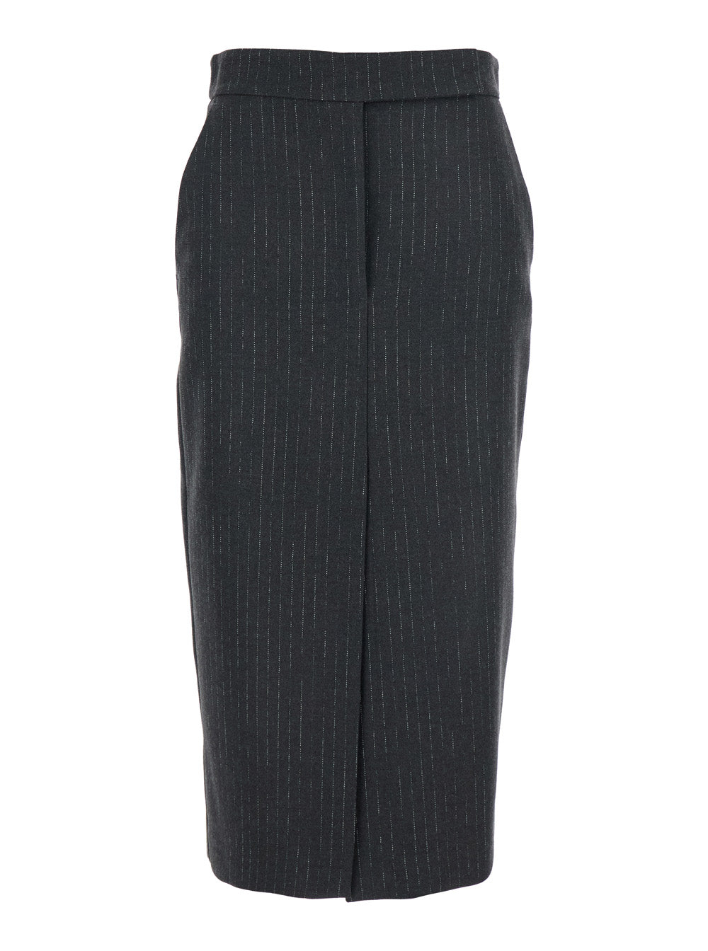 Striped Pencil Skirt — Gray