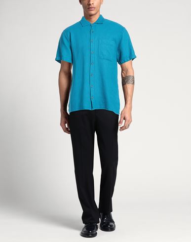 Man Shirt Azure Size S Cotton