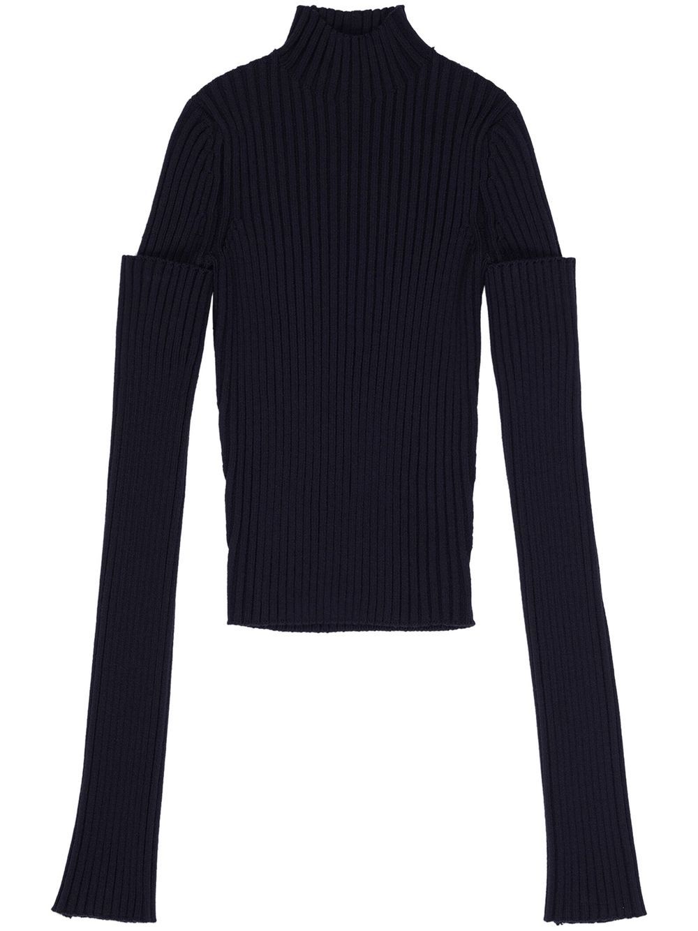 Roll-neck fitted jumper - Black