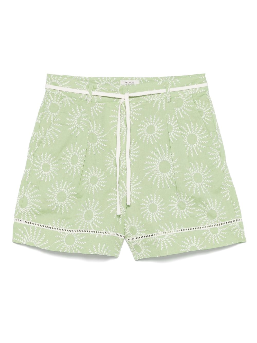 Scotch & Soda floral-embroidery shorts - Green