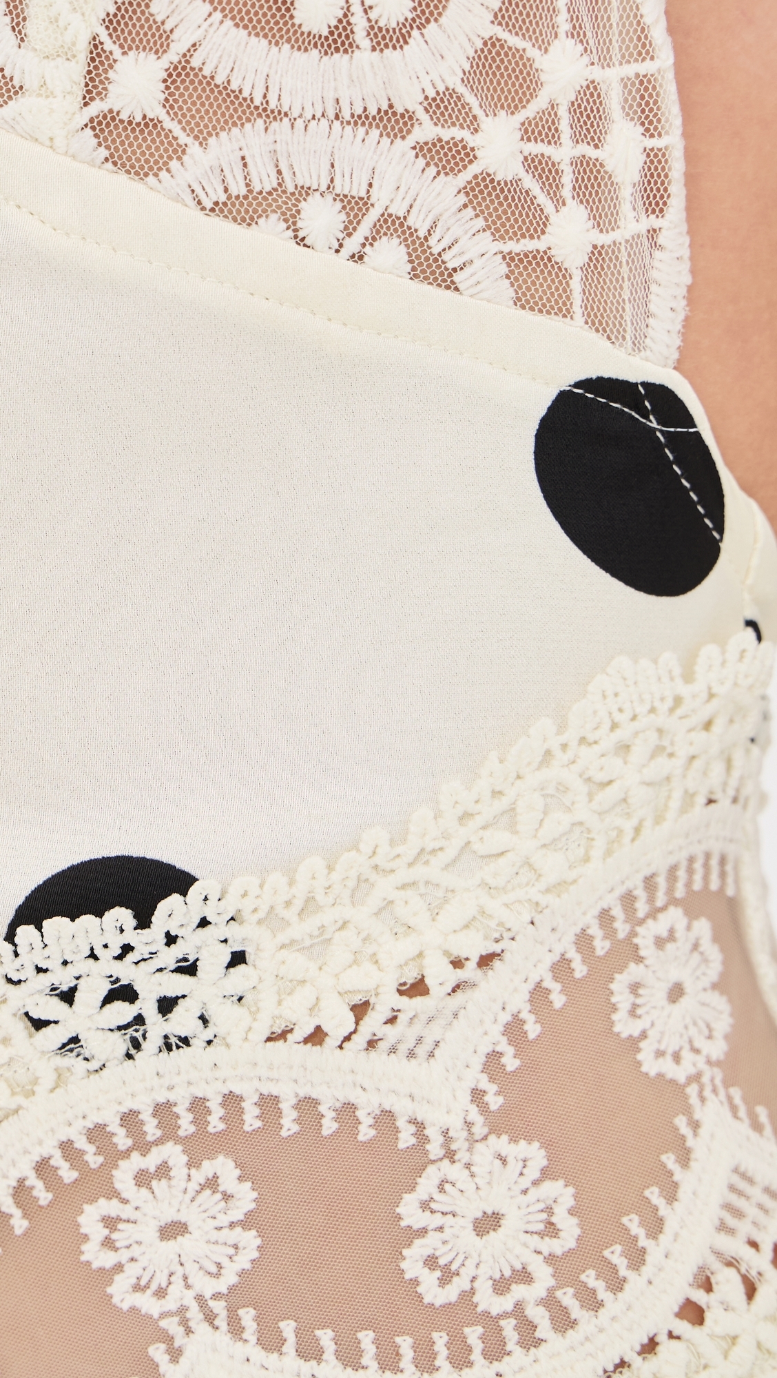 Solana Midi Dress Cream Polka