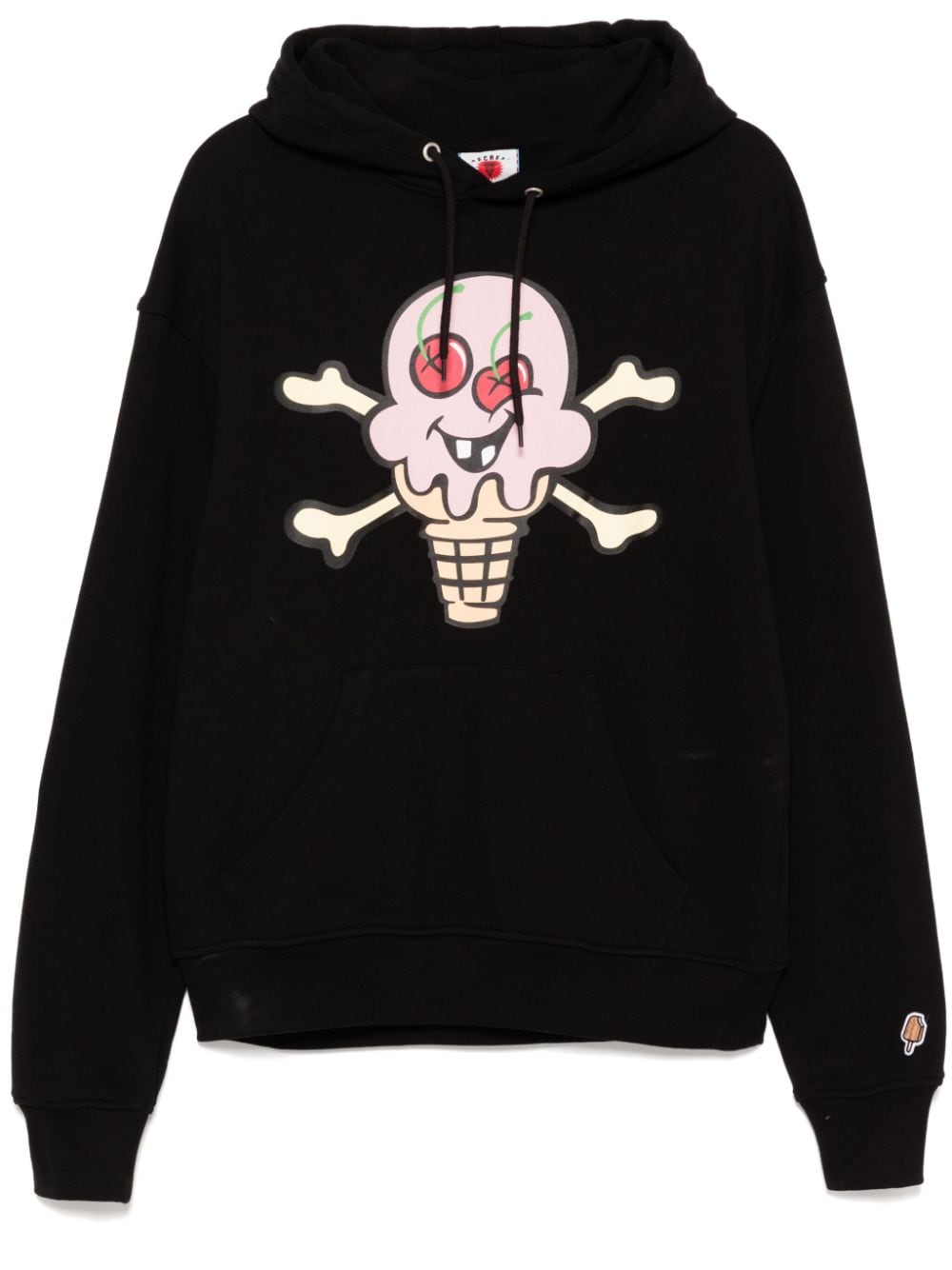 Logo-print hoodie - Black