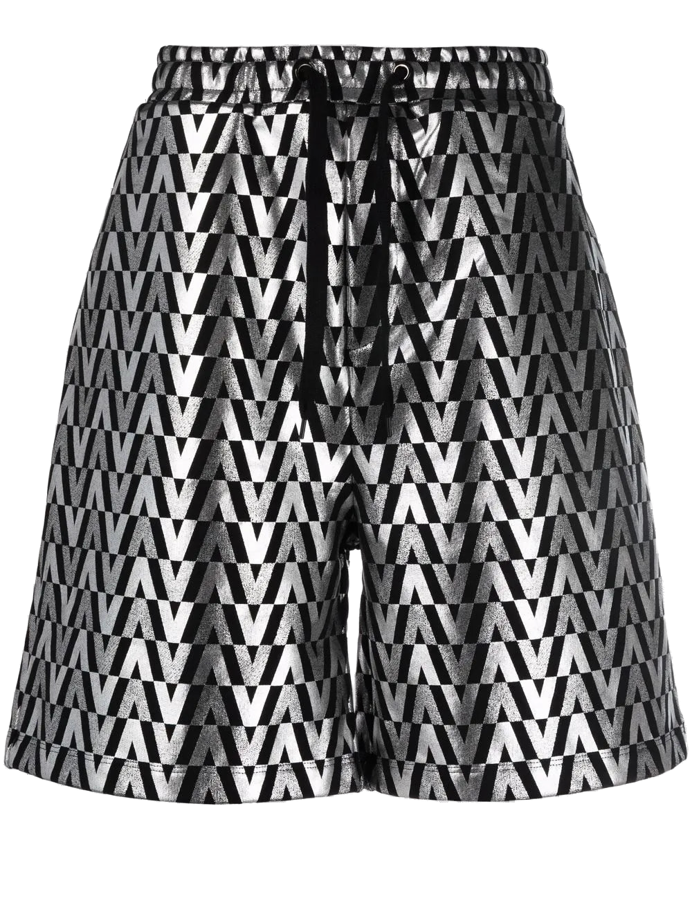 Monogram High-Shine Shorts — Black