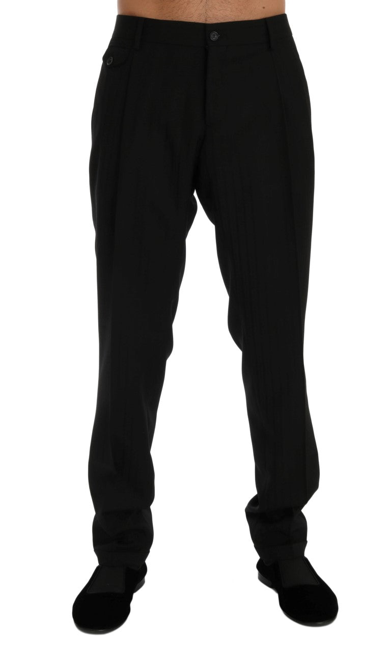 Wool Stretch Trousers — Black