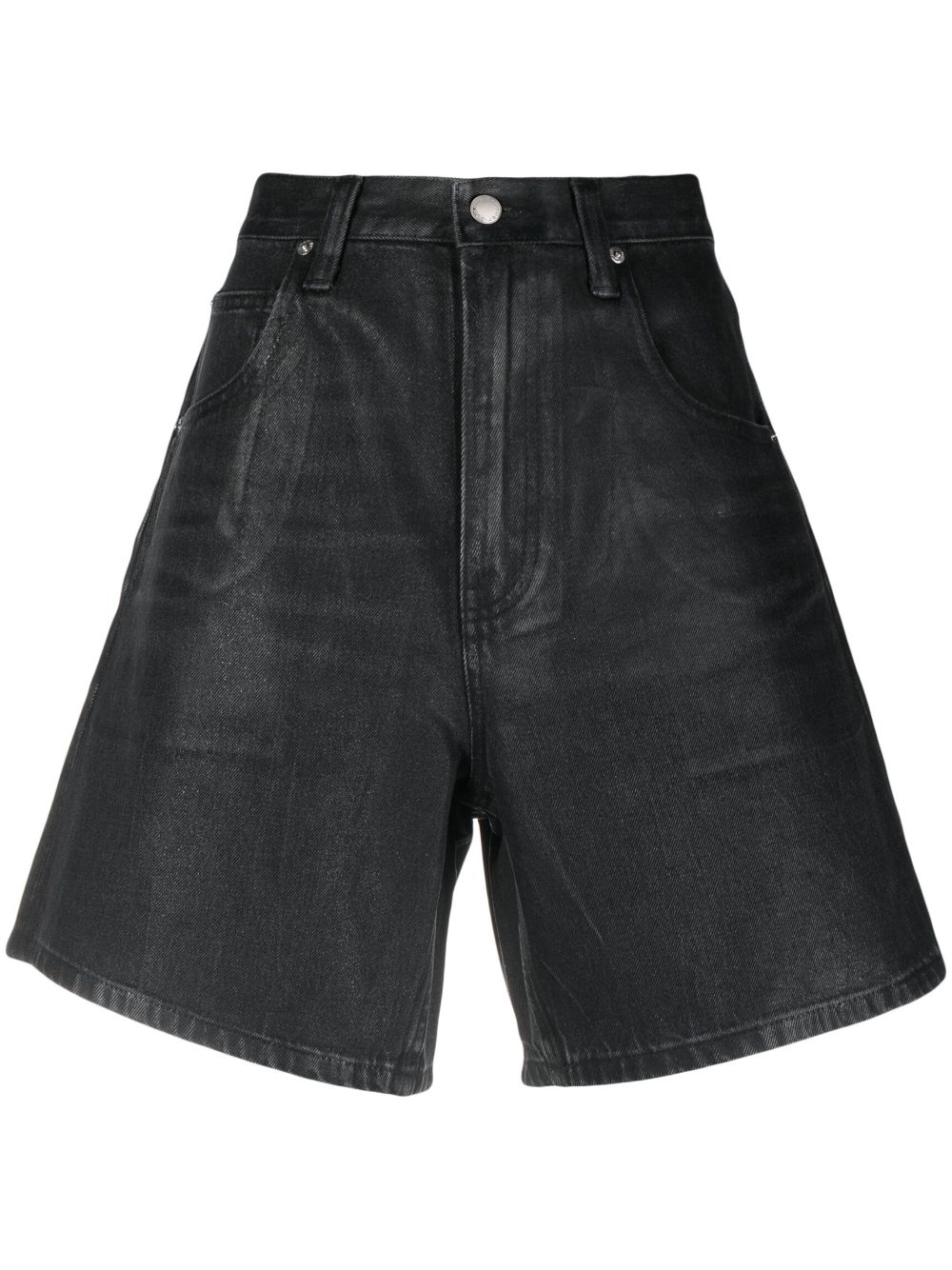Coated denim shorts - Grey