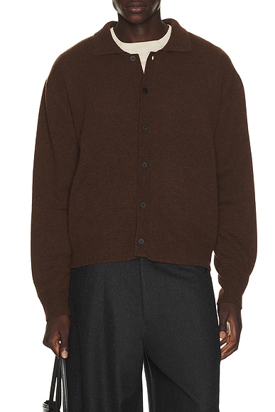 Le17Septembre Alpaca Blend Shirt Cardigan in Brown - Brown. 50 also