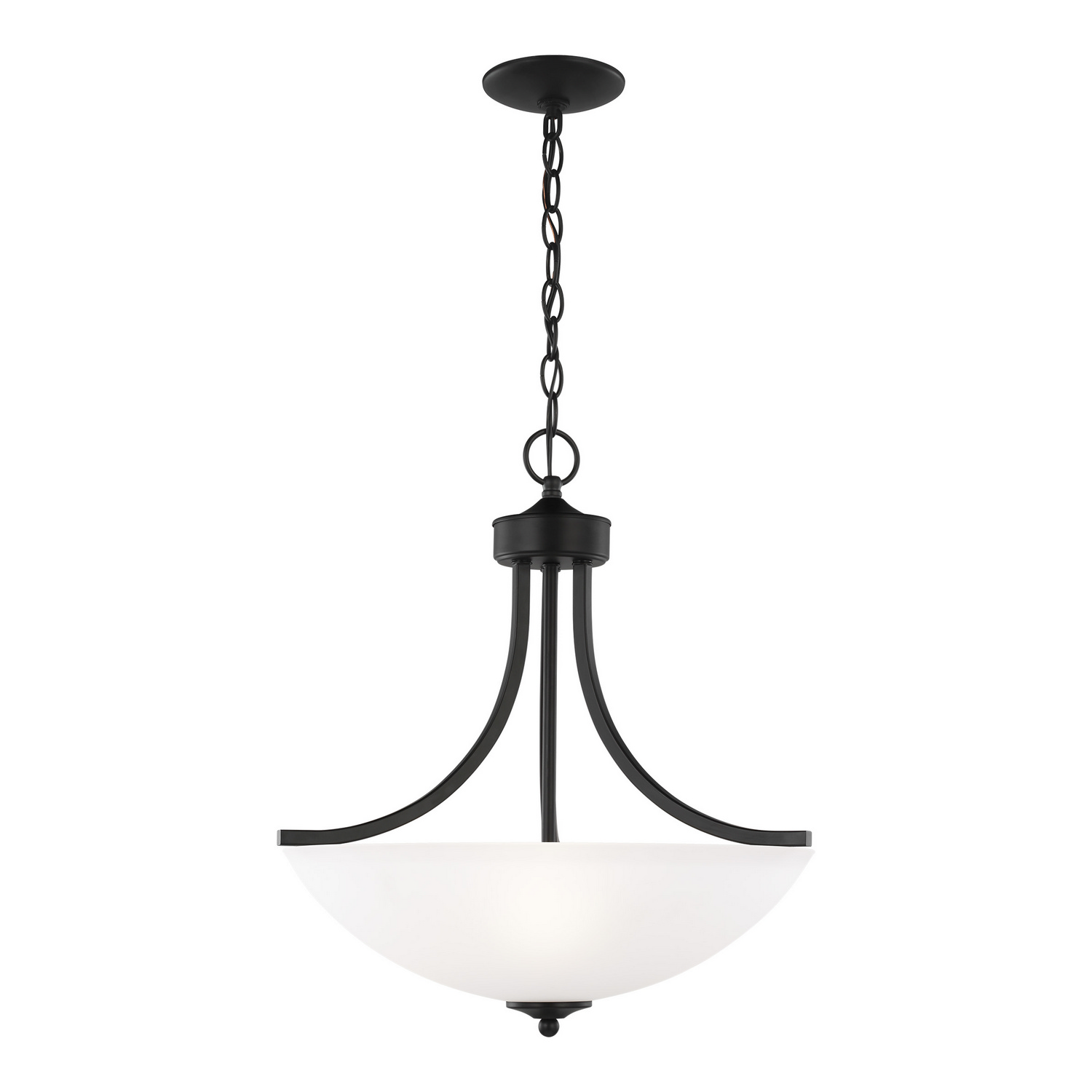 Midnight Black Three Light Pendant from the Geary Collection