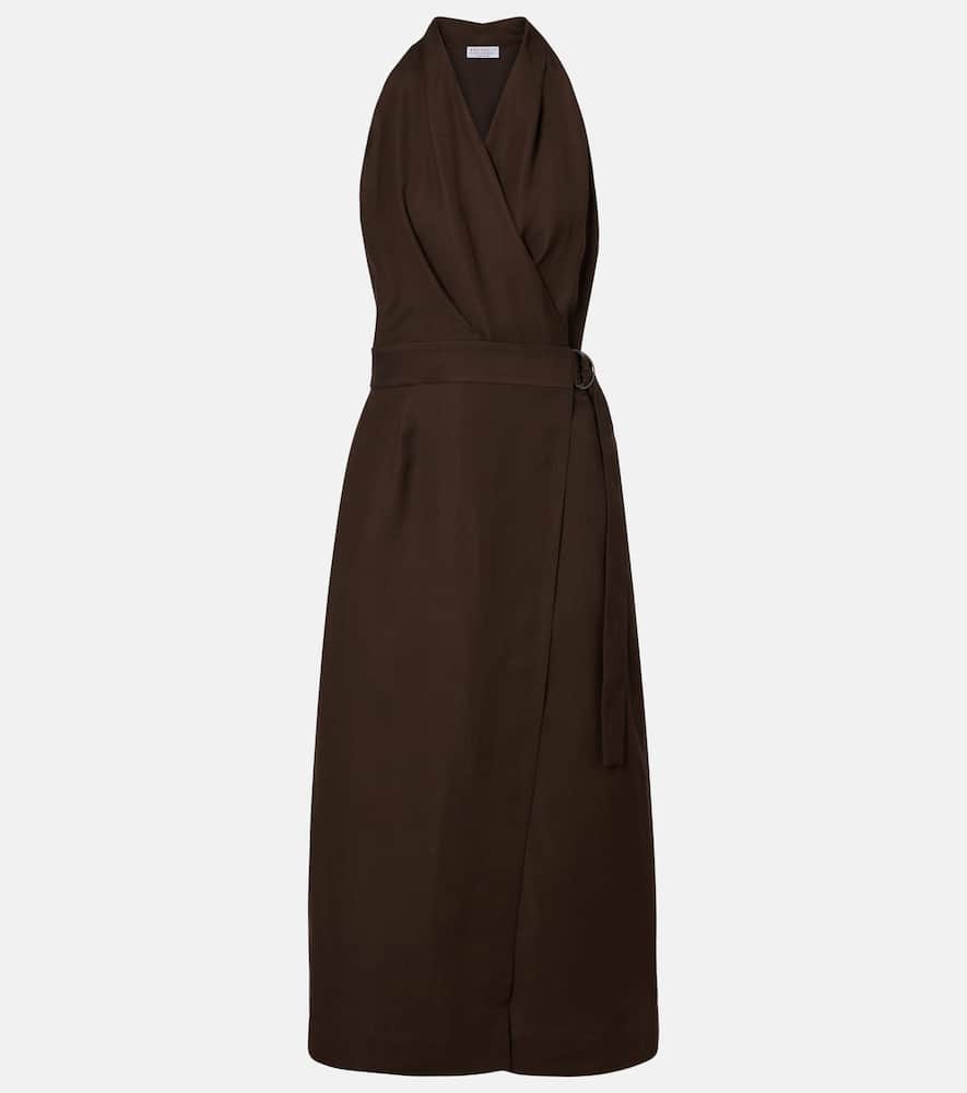Twill wrap dress