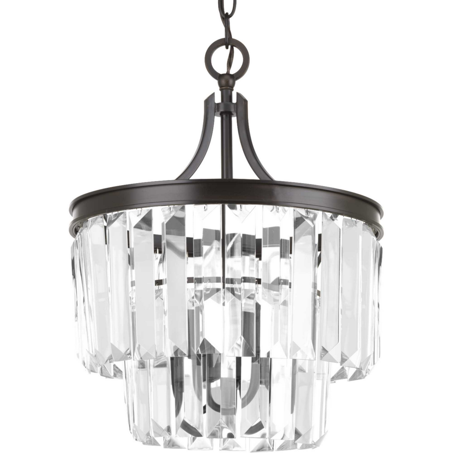 Antique Bronze Three Light Semi-Flush Convertible from the Glimmer Collection