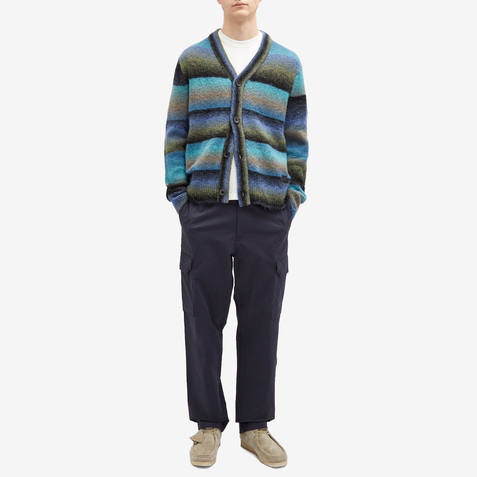 Men's Elastic Waist Cargo Pants in Navy