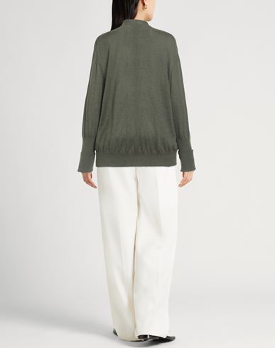 Woman Cardigan Military green Size 14 Wool, Silk