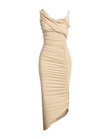Woman Midi dress Beige Size 2 Polyamide, Viscose, Elastane, Polyester