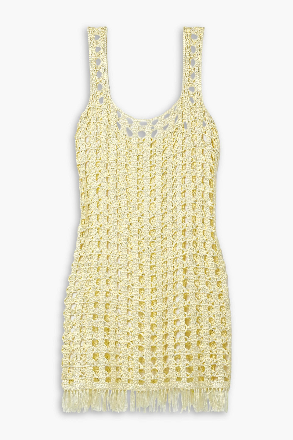 Fringed crocheted mini dress