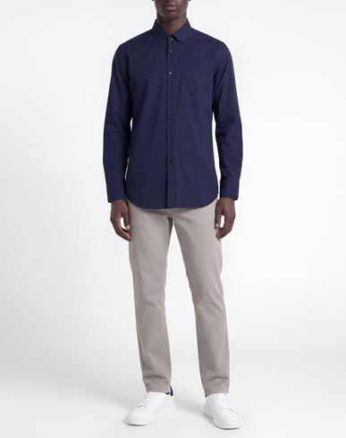 Man Shirt Midnight blue Size 16 Cotton