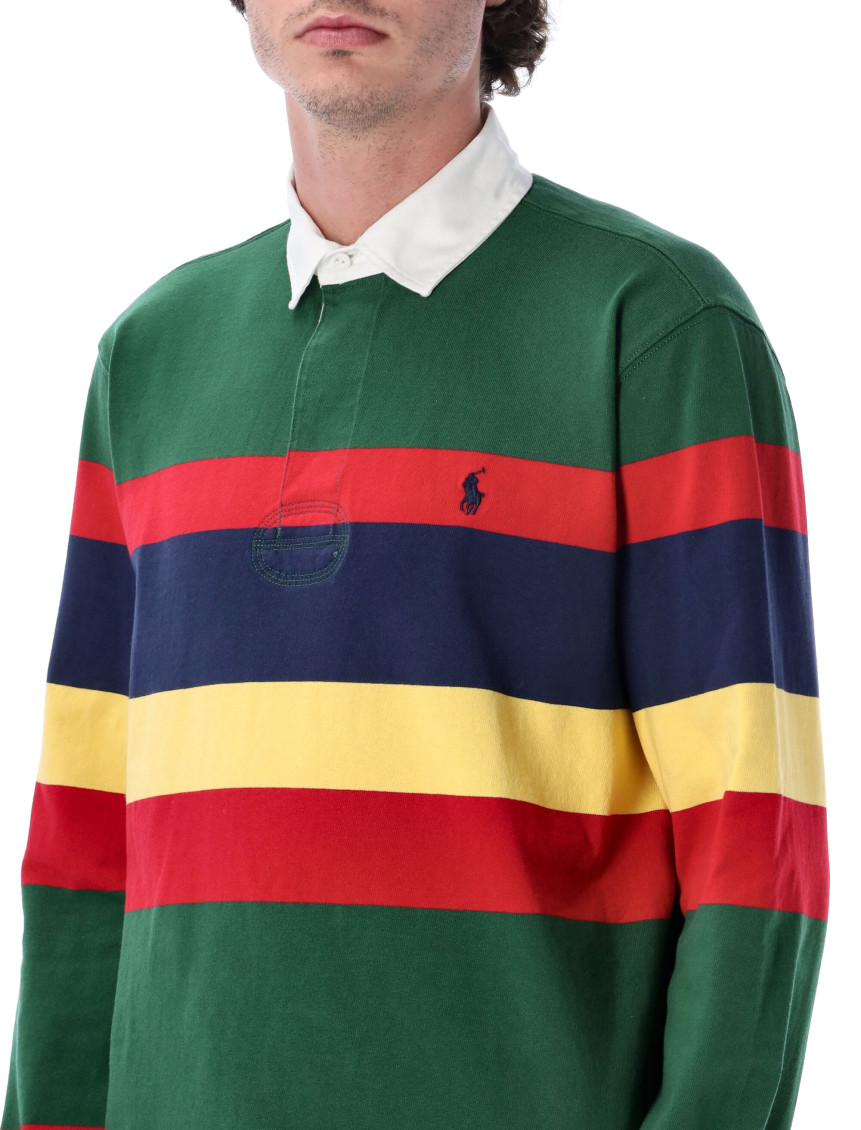 Multicolor Striped Rugby Cotton Tshirt - Men