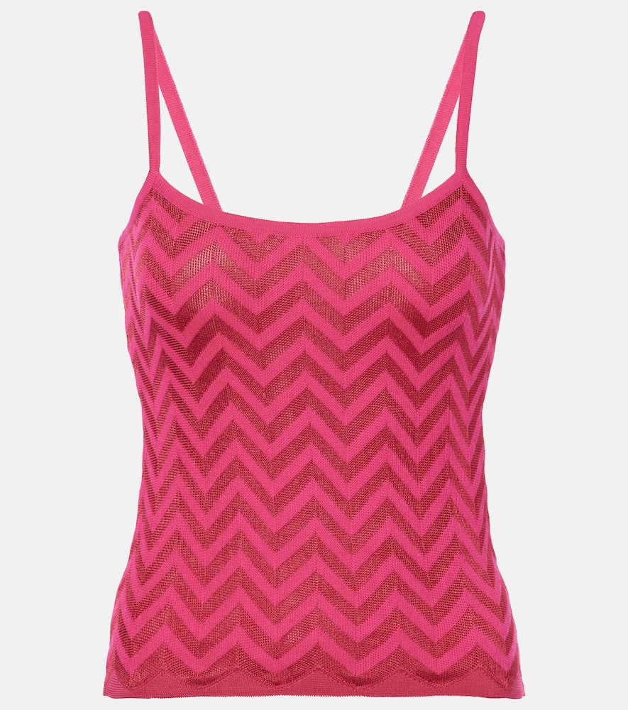 Zig Zag cotton-blend tank top