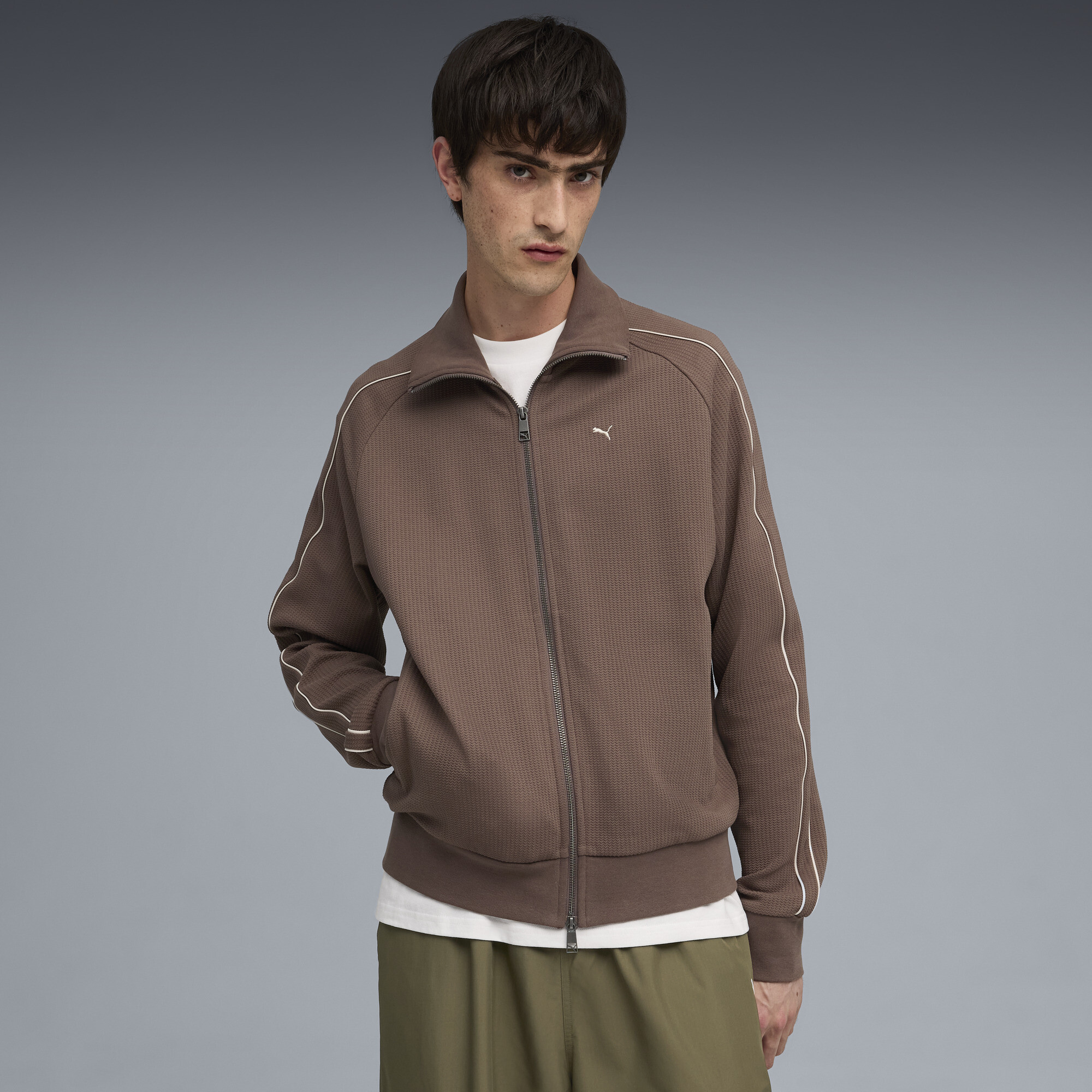 PUMA T7 Men's Track Jacket in Brown