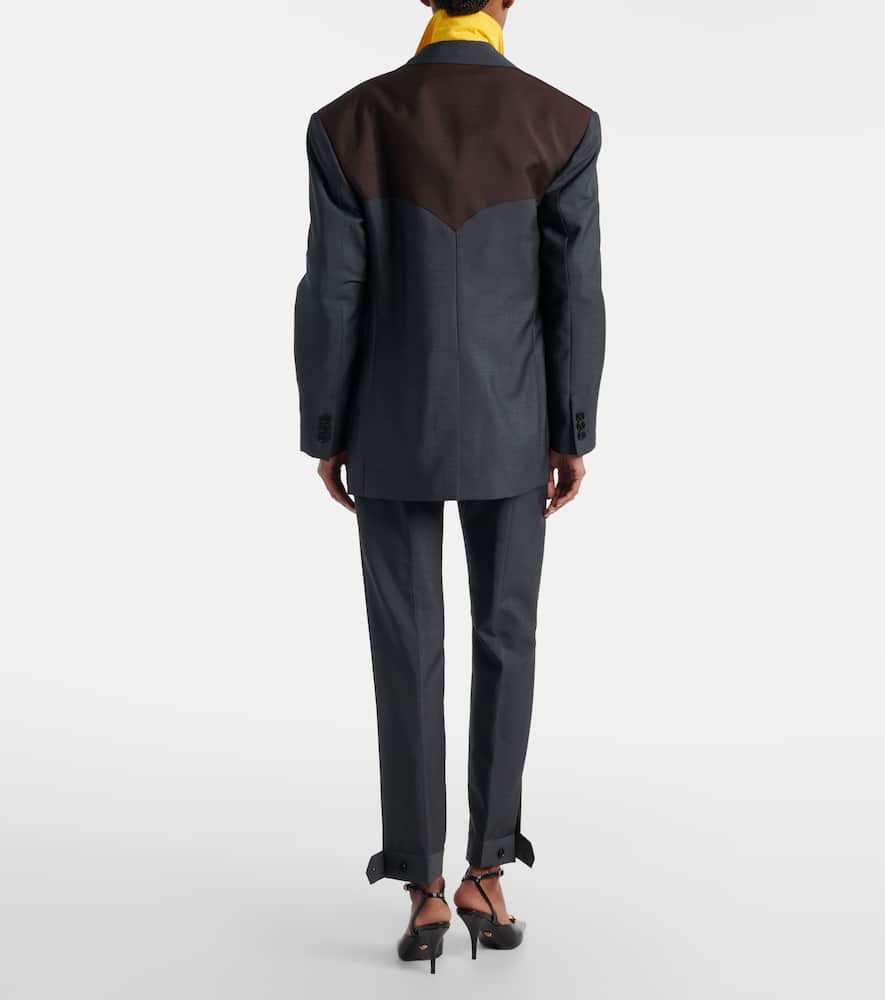 Wool and mohair tapered pants