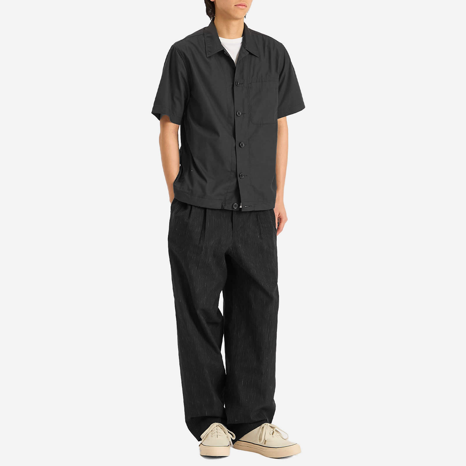 Visvim Men's Russo Relaxed Tailored Trousers in Black